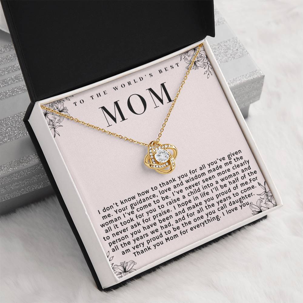 To the World's Best Mom Necklace Gift, Sentimental Gift for Mom, Birthday Gift for Mom, Perfect Mother's Day Gift