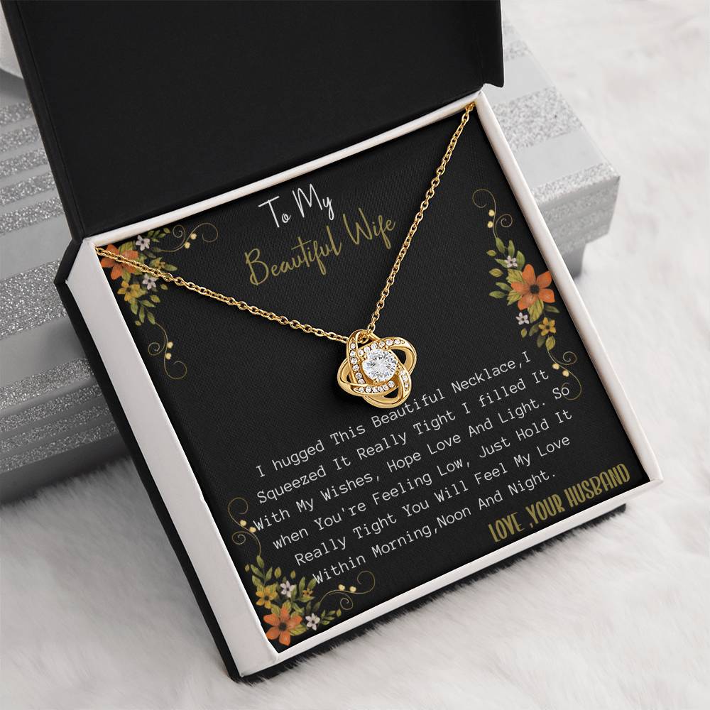 Gift for Wife. Love Knot Necklace for Beautiful Wife
