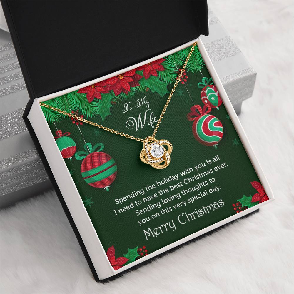 To My Wife - Best Christmas Ever Love Knot Necklace