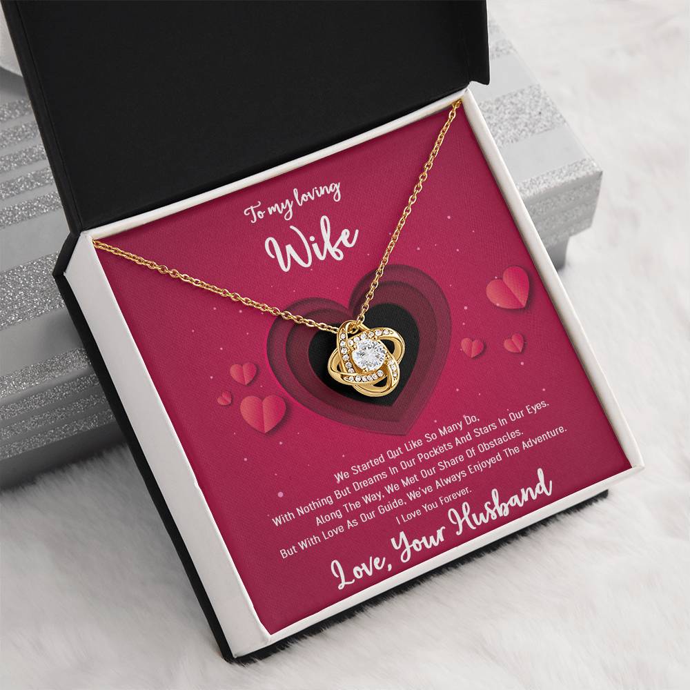 To My Wife - Happily Ever After - Love Knot Christmas Necklace