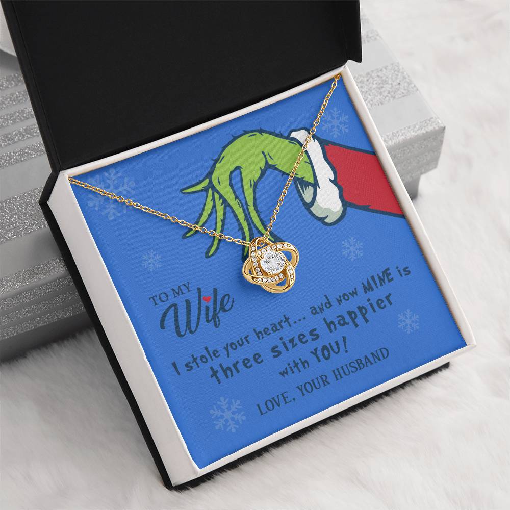 To My Wife - I Stole Your Heart - Love Knot Necklace