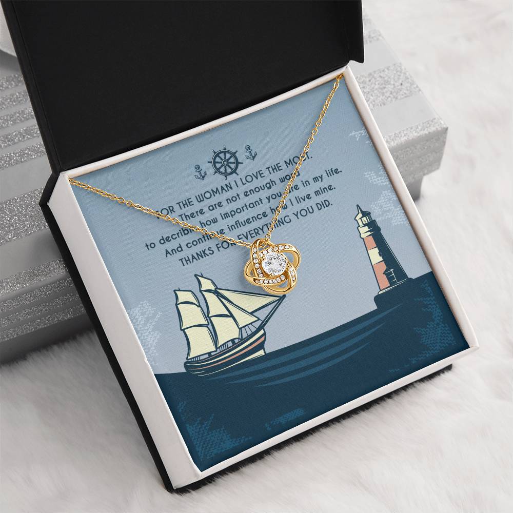 Marine Mom Gift - How Important You Are in My Life - the Love Knot Necklace