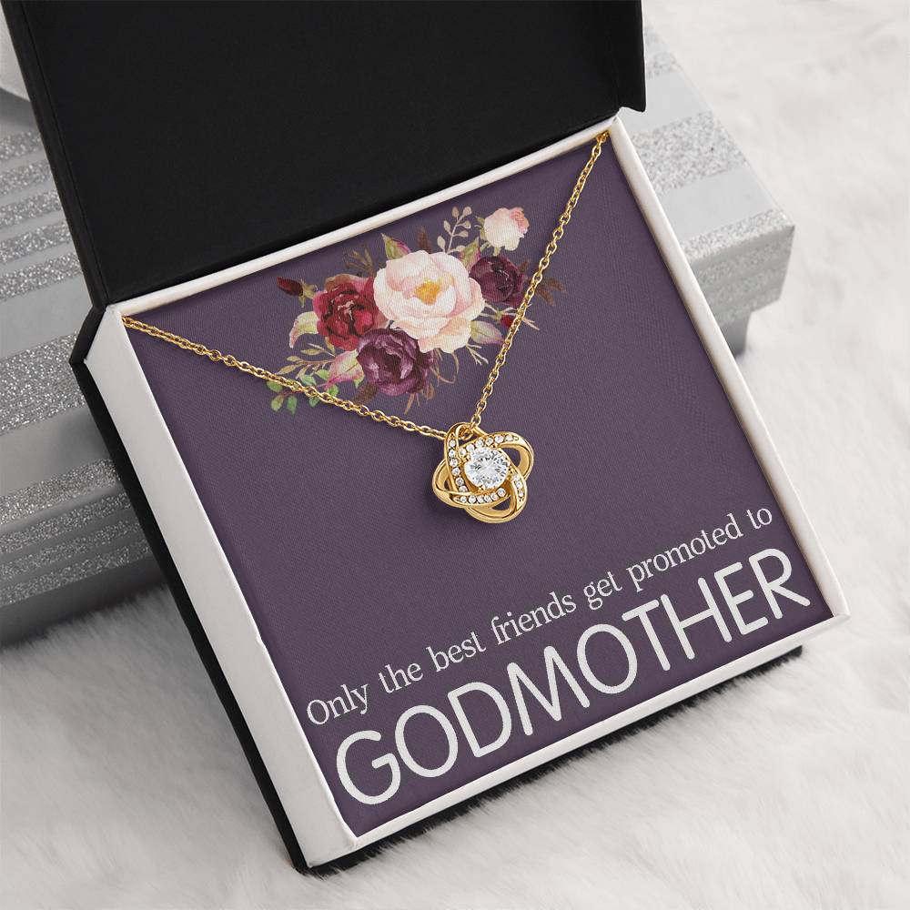 Promoted to Godmother Necklace Gift, Godmother Gift, Godmother Love Knot Necklace, Godmother Proposal, Fairy Godmother, Be My Godmother