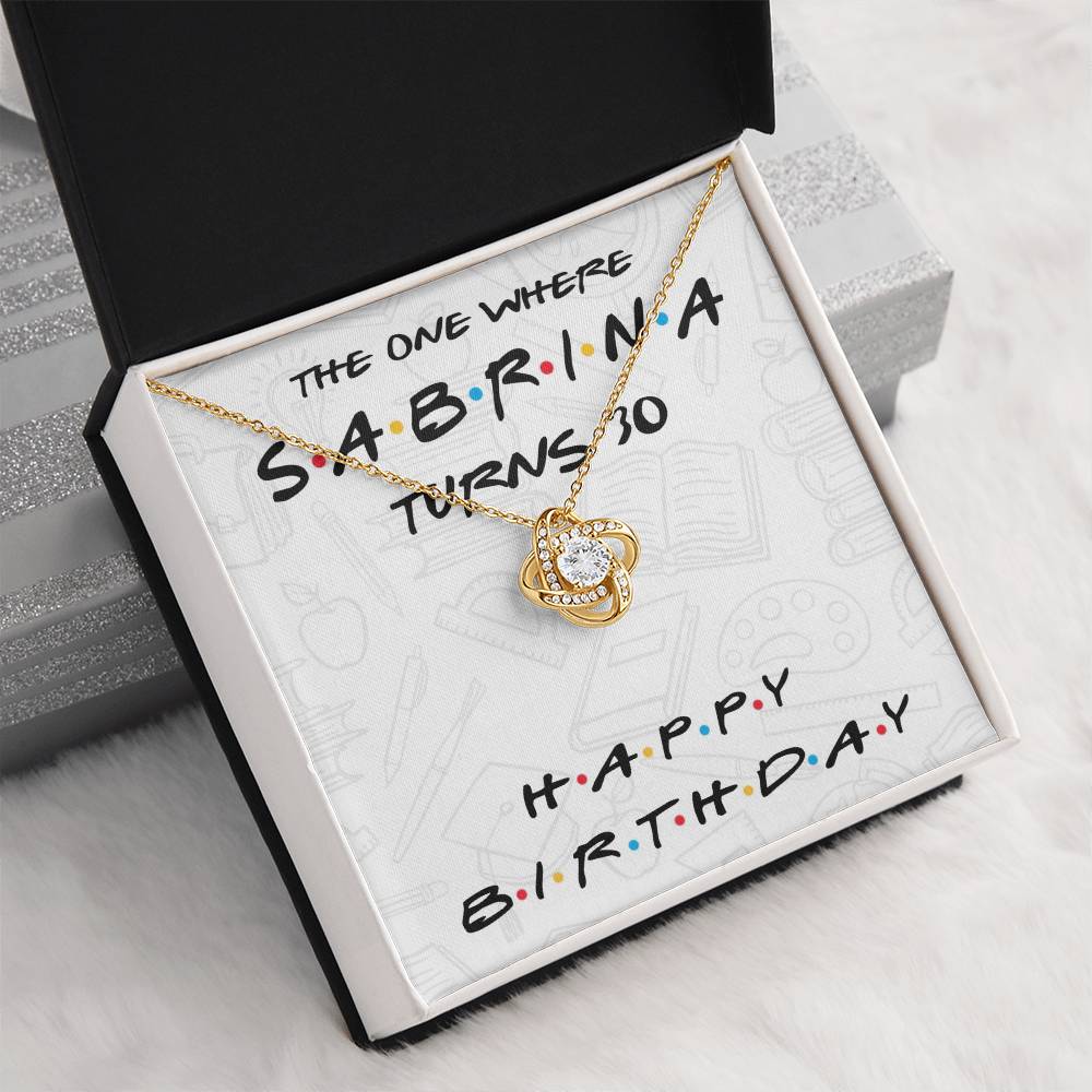 Personalized 30th Birthday Gift Necklace for Sister, 30 Years Old Birthday Gift for Friend, Love Knot Necklace Gift for Best Friends, Custom Name