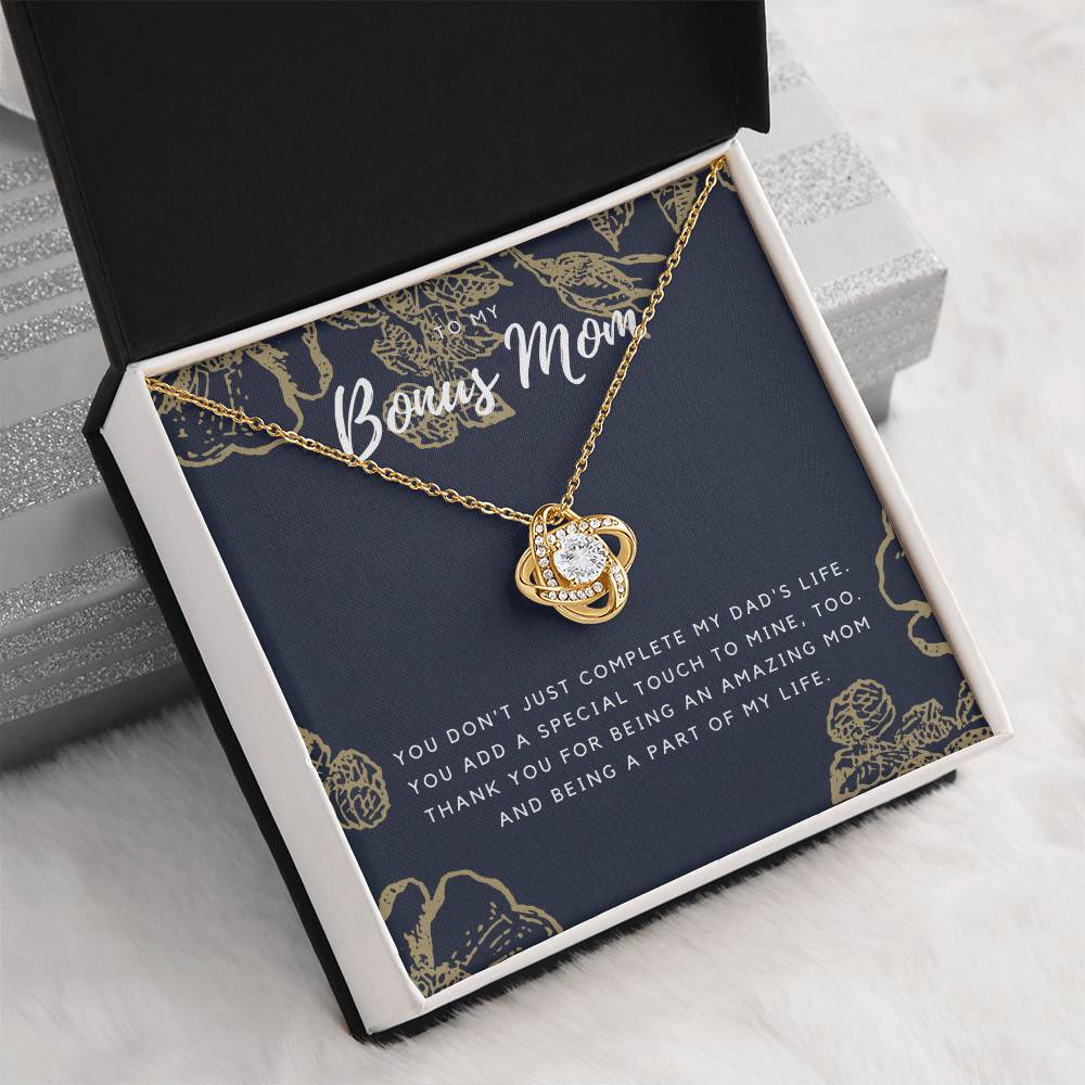 To My Bonus Mom Necklace - Dark Background