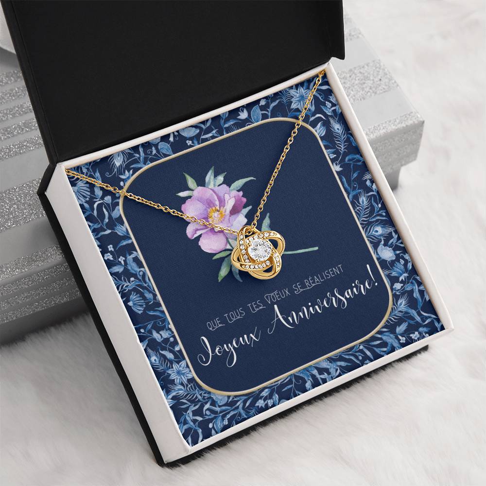 Joyeux Anniversaire Necklace | Personalized Birthday Gift | Birthday Necklace for French