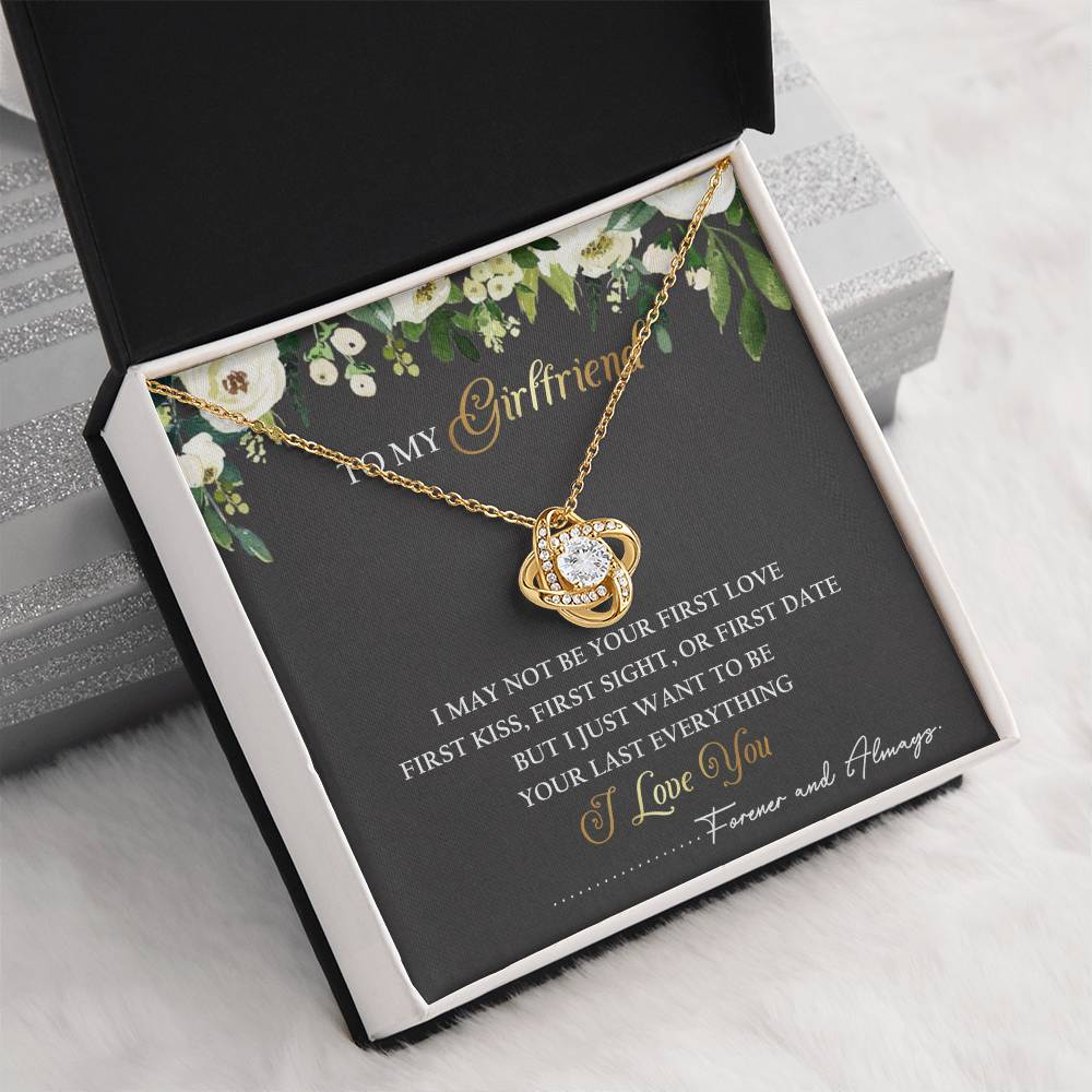 To My Girlfriend Love Knot Necklace Message Card