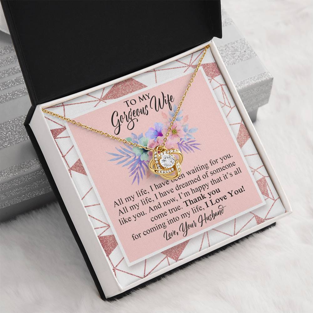 Best Gift for Wife - Love Knot Necklace With Message Card