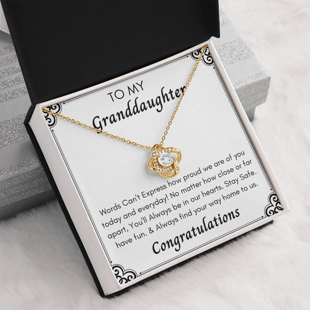 To My Granddaughter Love Knot Necklace