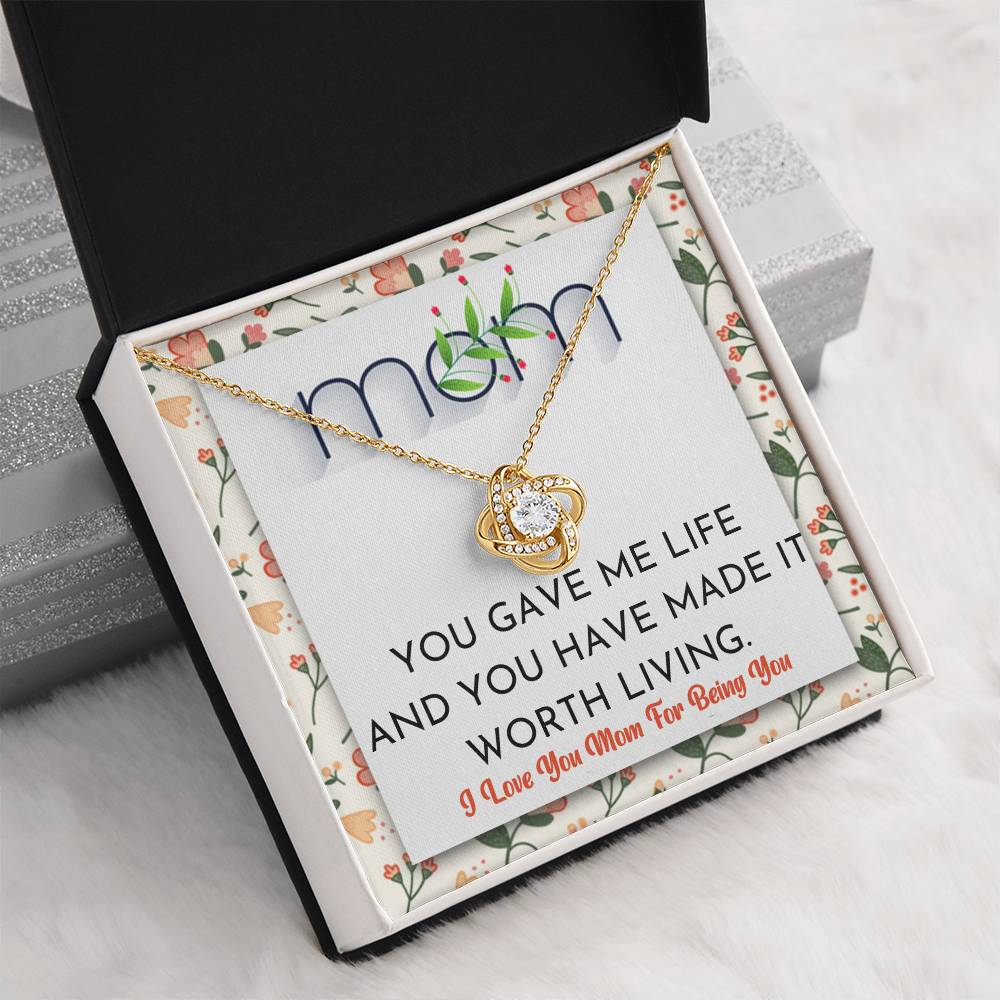 (Almost Gone) Worth Living Mom Necklace