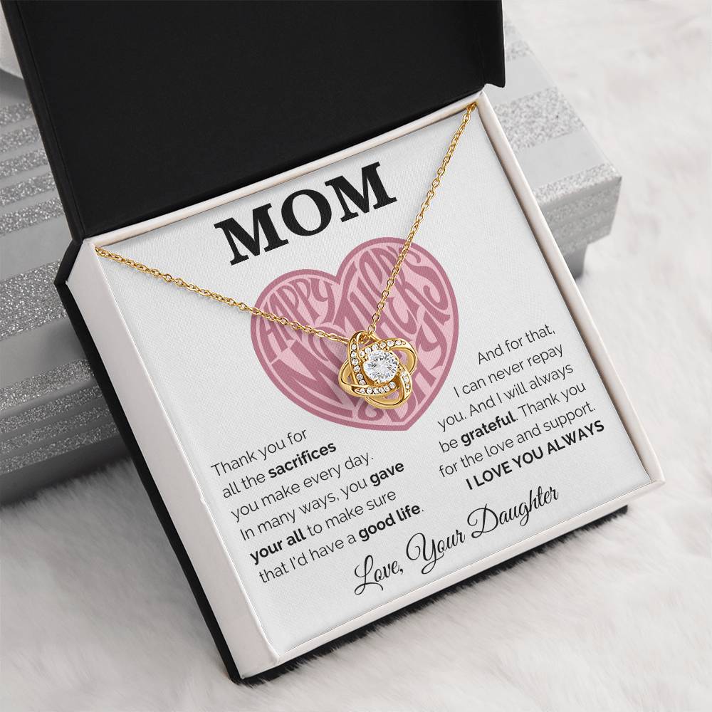 Happy Mother's Day - Always Be Grateful - Love Knot Necklace