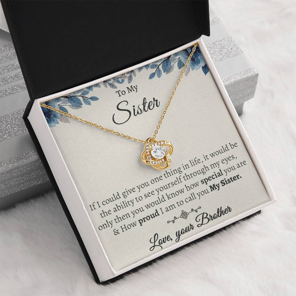 To My Sister Necklace, Gift for Sister From Brother, Brother to Sister, Birthday Gift for Sister From Brother