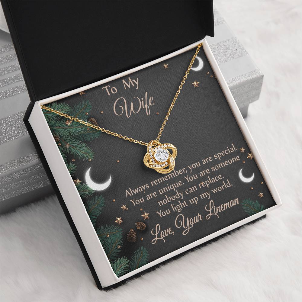 For Wife - From Lineman - You Light Up My World Necklace