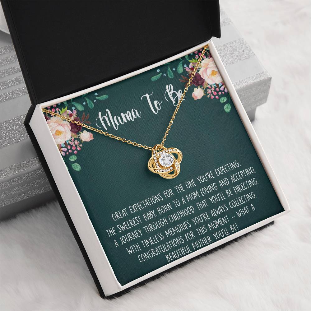 Gift for Expecting Moms Necklace, Expecting Mother Gifts, Present for Expecting Moms, Mom to Be Love Knot Necklace, Pregnant, Baby Shower