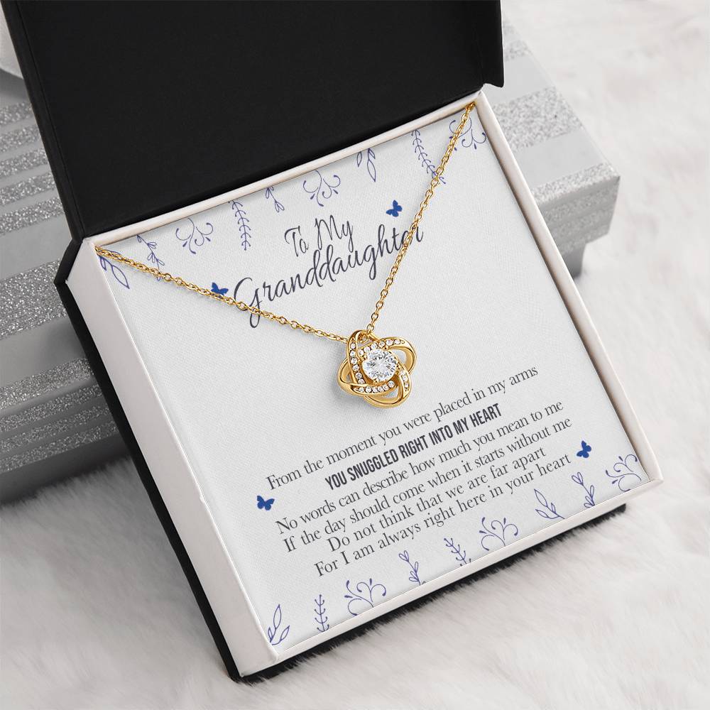 To My Granddaughter - You Snuggled Right Into My Heart - Gift From Grandparents Necklace