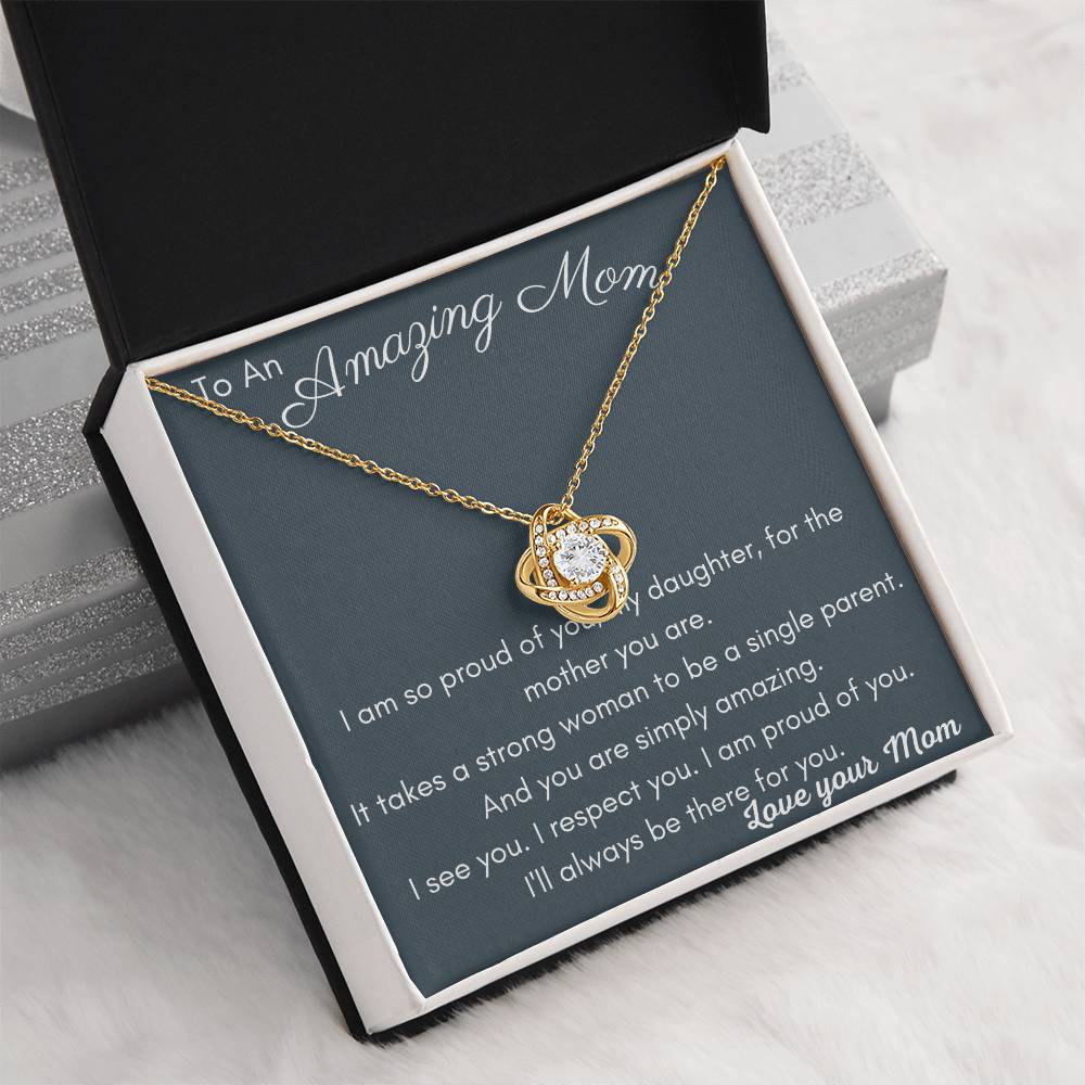 Amazing Mom Love Knot Necklace