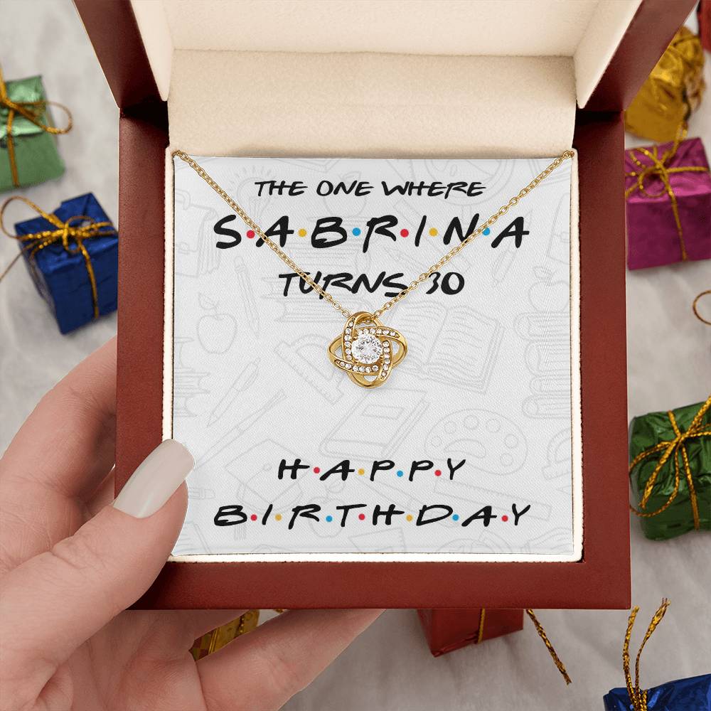 Personalized 30th Birthday Gift Necklace for Sister, 30 Years Old Birthday Gift for Friend, Love Knot Necklace Gift for Best Friends, Custom Name