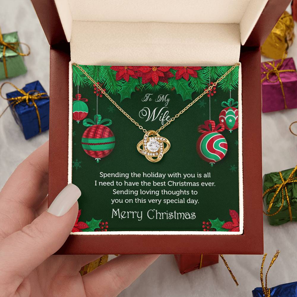To My Wife - Best Christmas Ever Love Knot Necklace