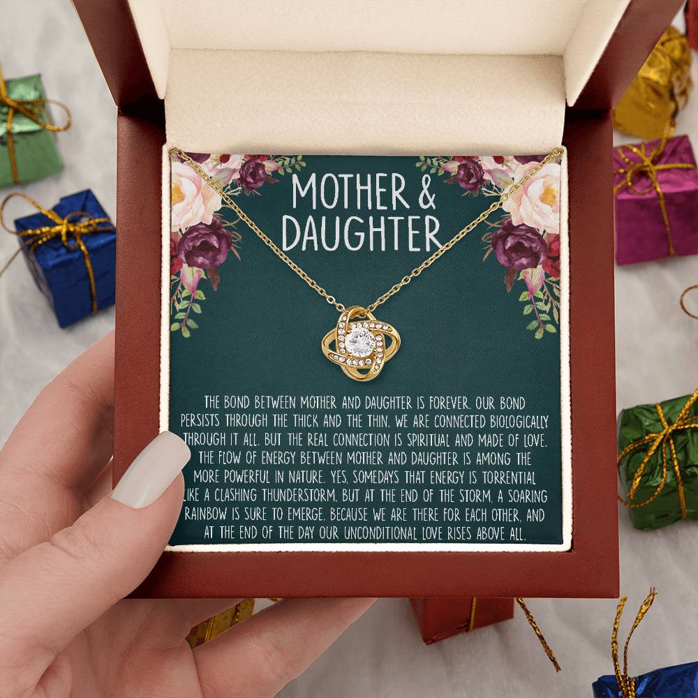 Mother's Day Gift, Mother Daughter Necklace, Gifts for Mom, Mom Love Knot Necklace, Birthday Gift