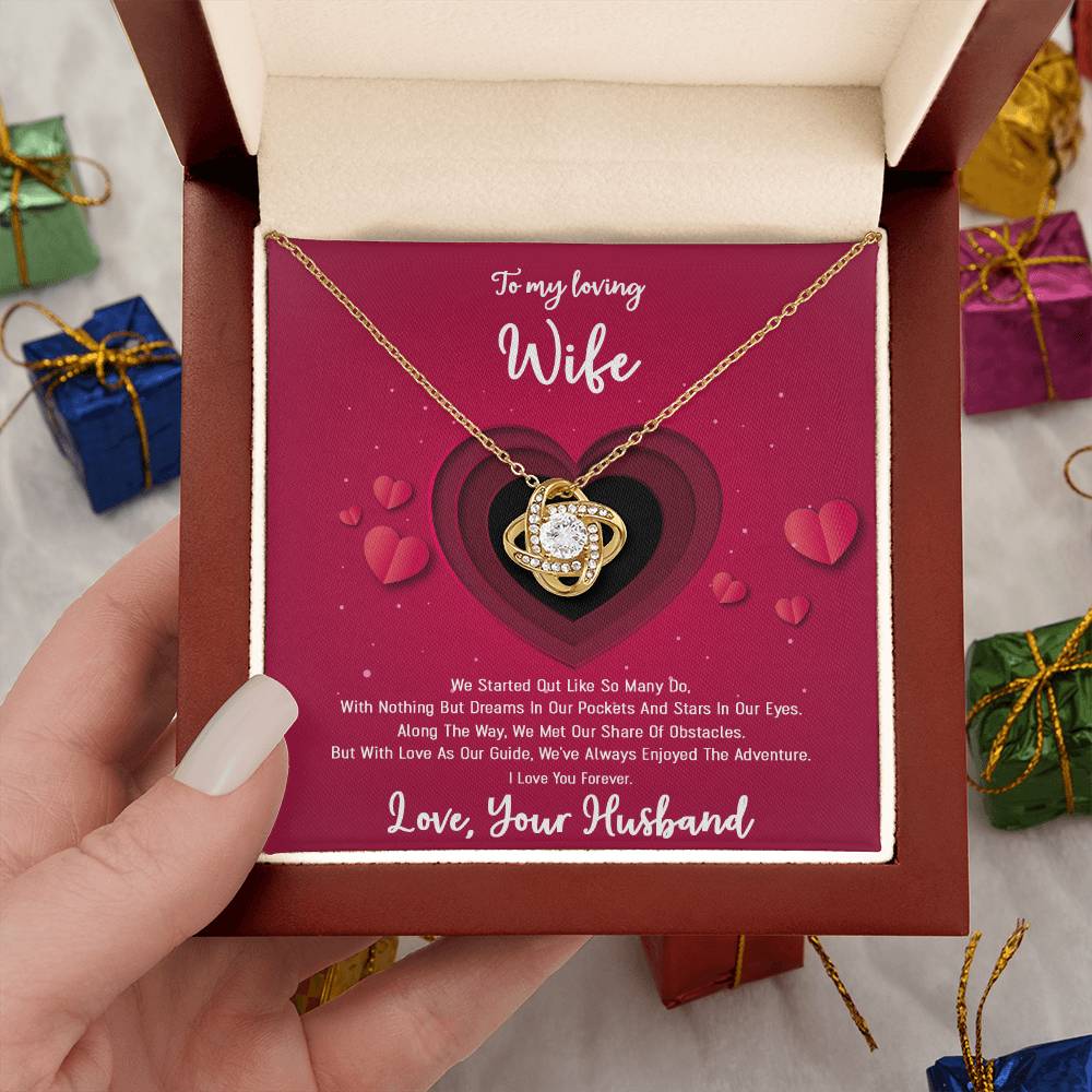 To My Wife - Happily Ever After - Love Knot Christmas Necklace