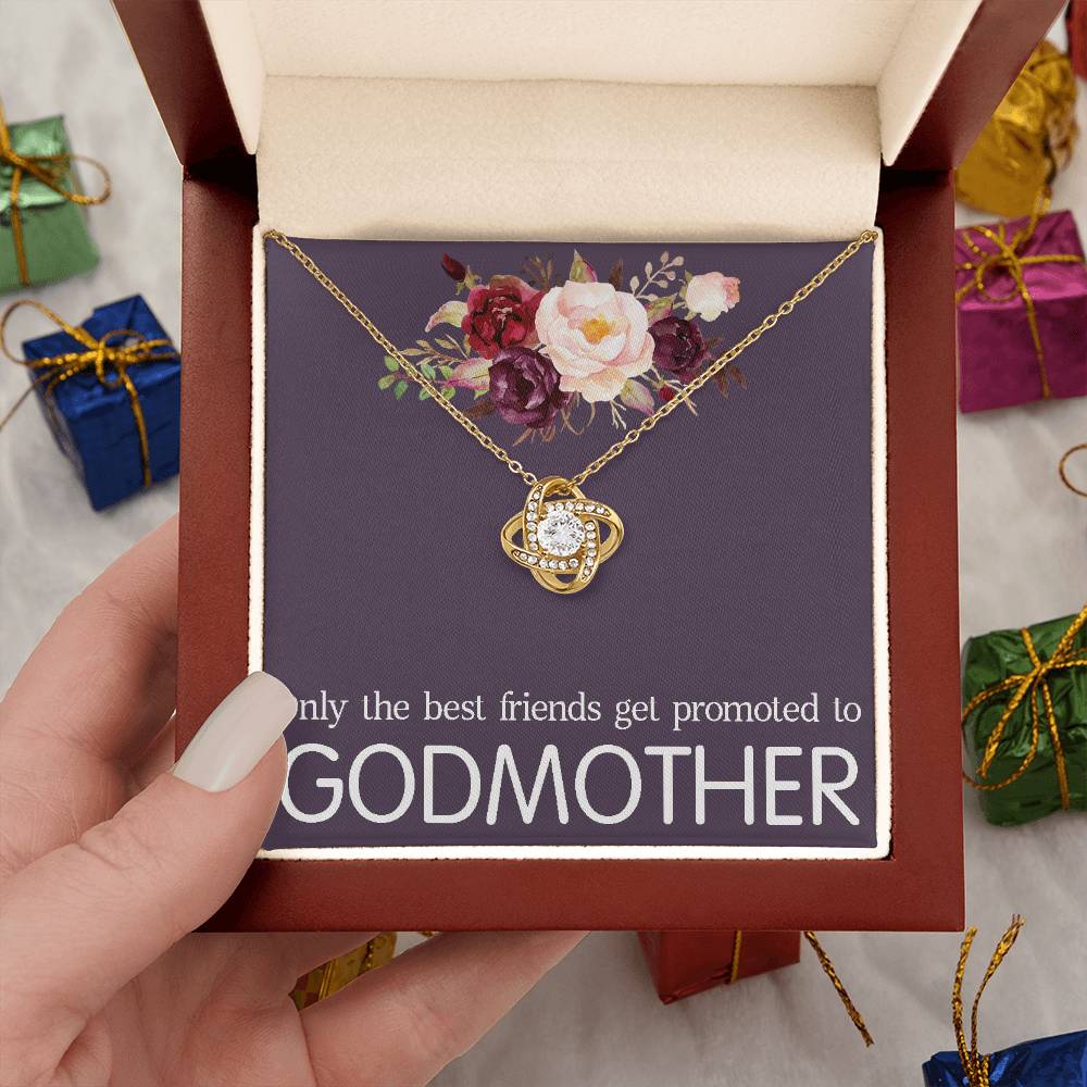 Promoted to Godmother Necklace Gift, Godmother Gift, Godmother Love Knot Necklace, Godmother Proposal, Fairy Godmother, Be My Godmother