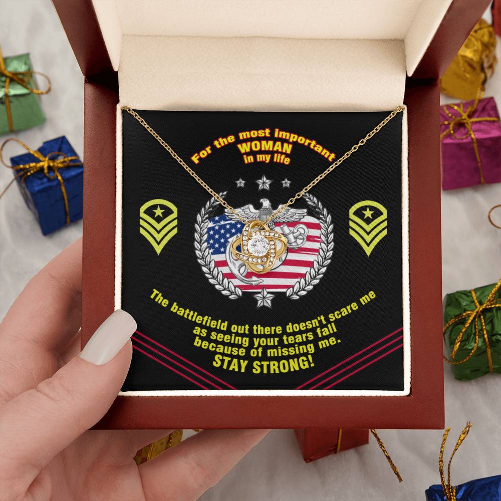 Marine Mom Gift - the Most Important Woman- the Love Knot Necklace