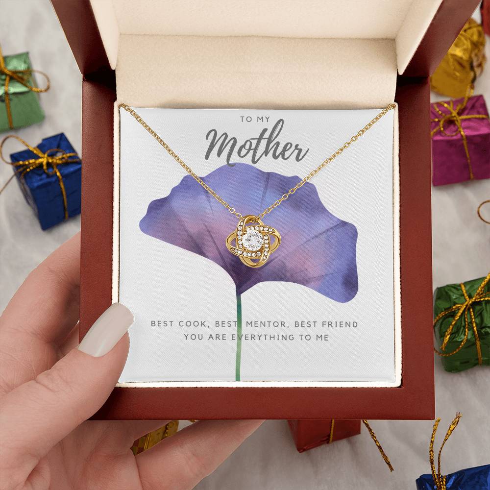 To My Mother Necklace - Purple Flower