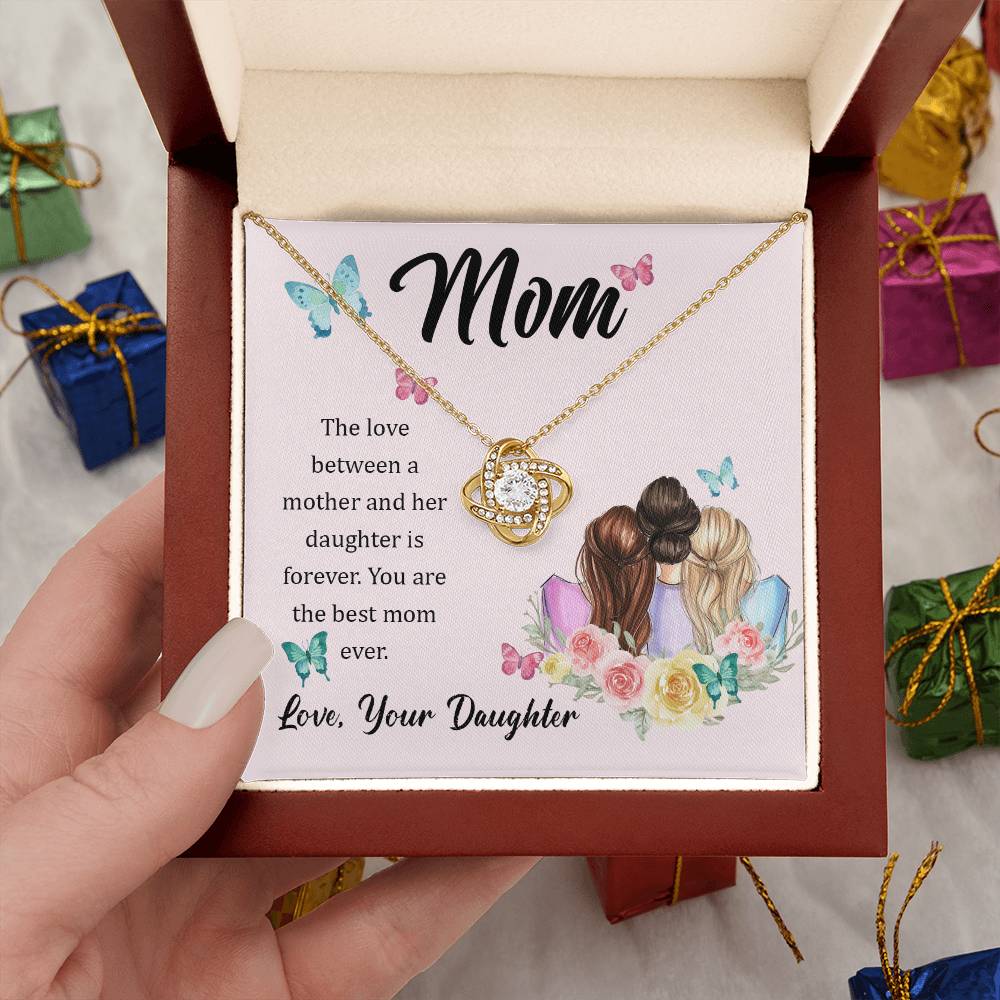 Gift for Mom From Daughter - Love Knot Necklace