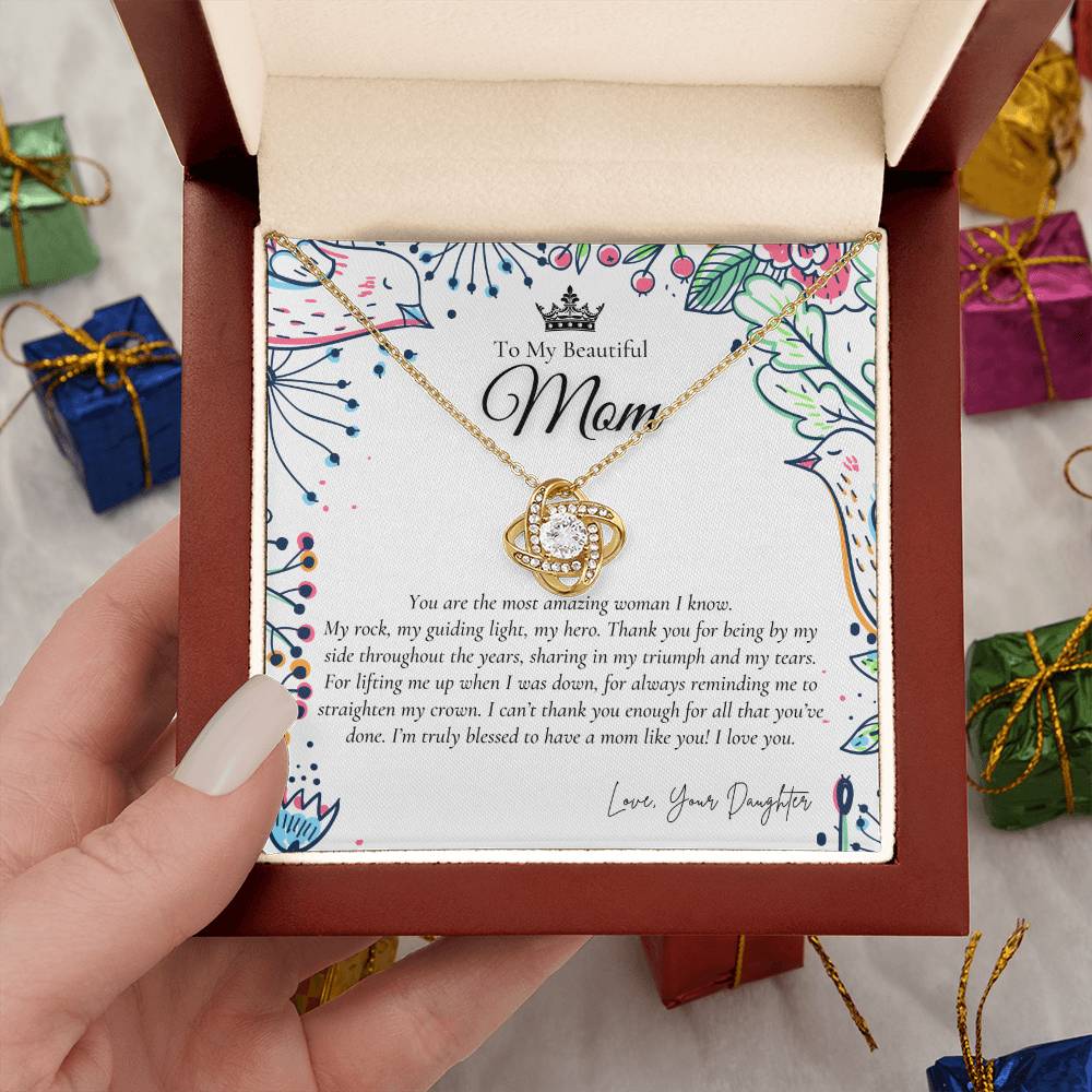 To My Beautiful Mom Necklace | Badass Mom Gift | Mother’s Day Gift | Birthday Gift | Gift From Daughter on Wedding Day