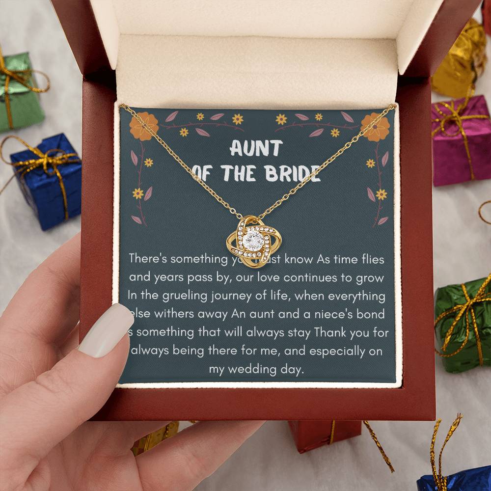Aunt of the Bride Gift Love Knot Necklace