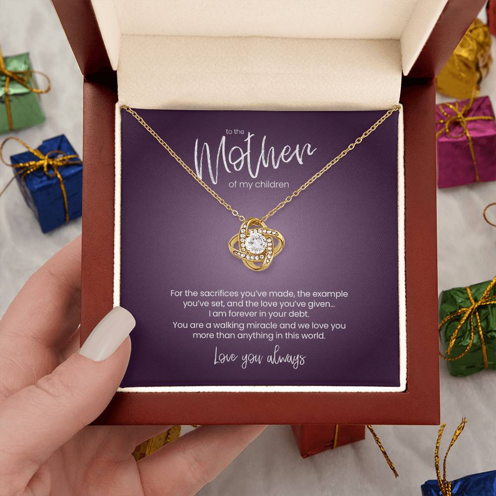 To the Mother of My Children. Love You Always – Love Knot Necklace