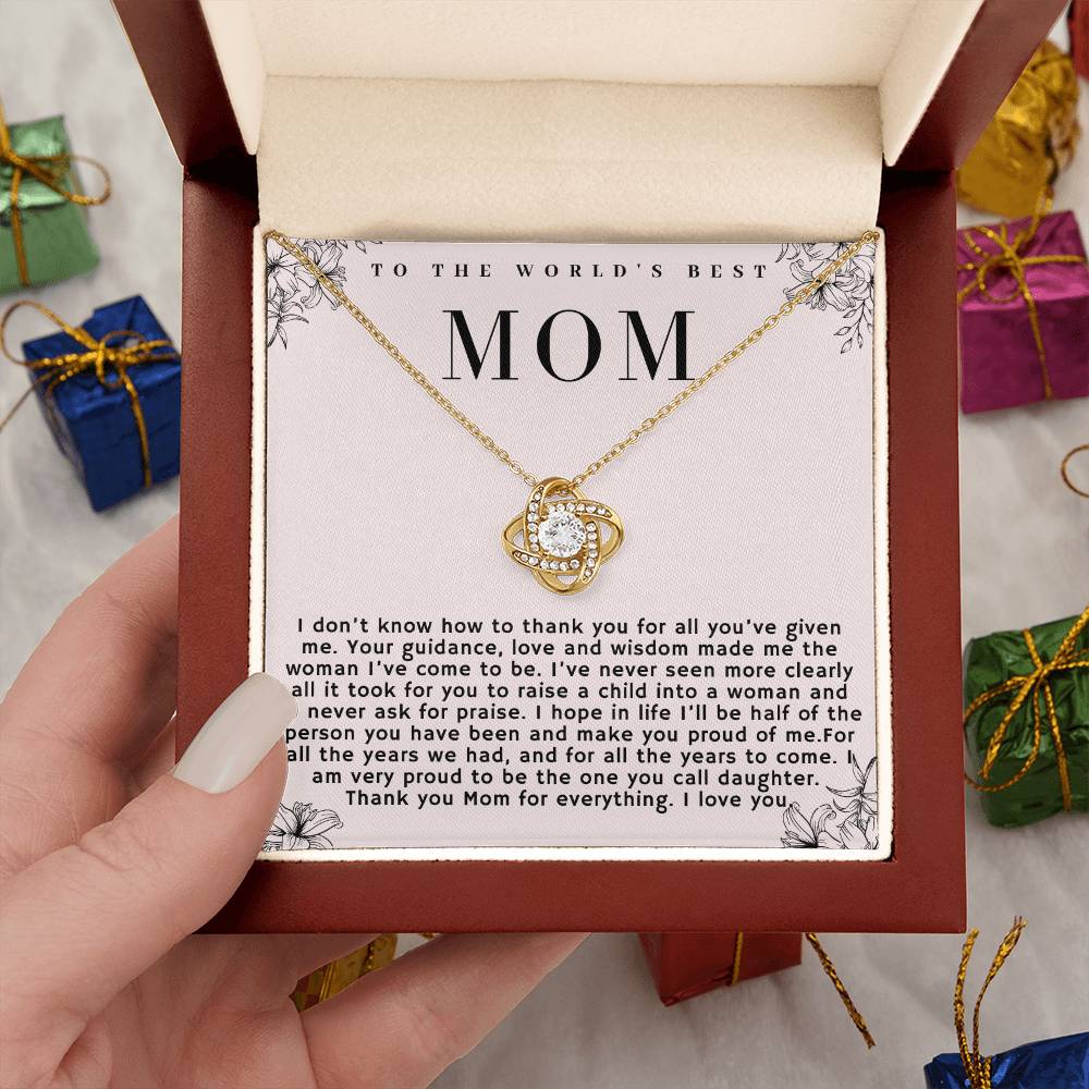 To the World's Best Mom Necklace Gift, Sentimental Gift for Mom, Birthday Gift for Mom, Perfect Mother's Day Gift