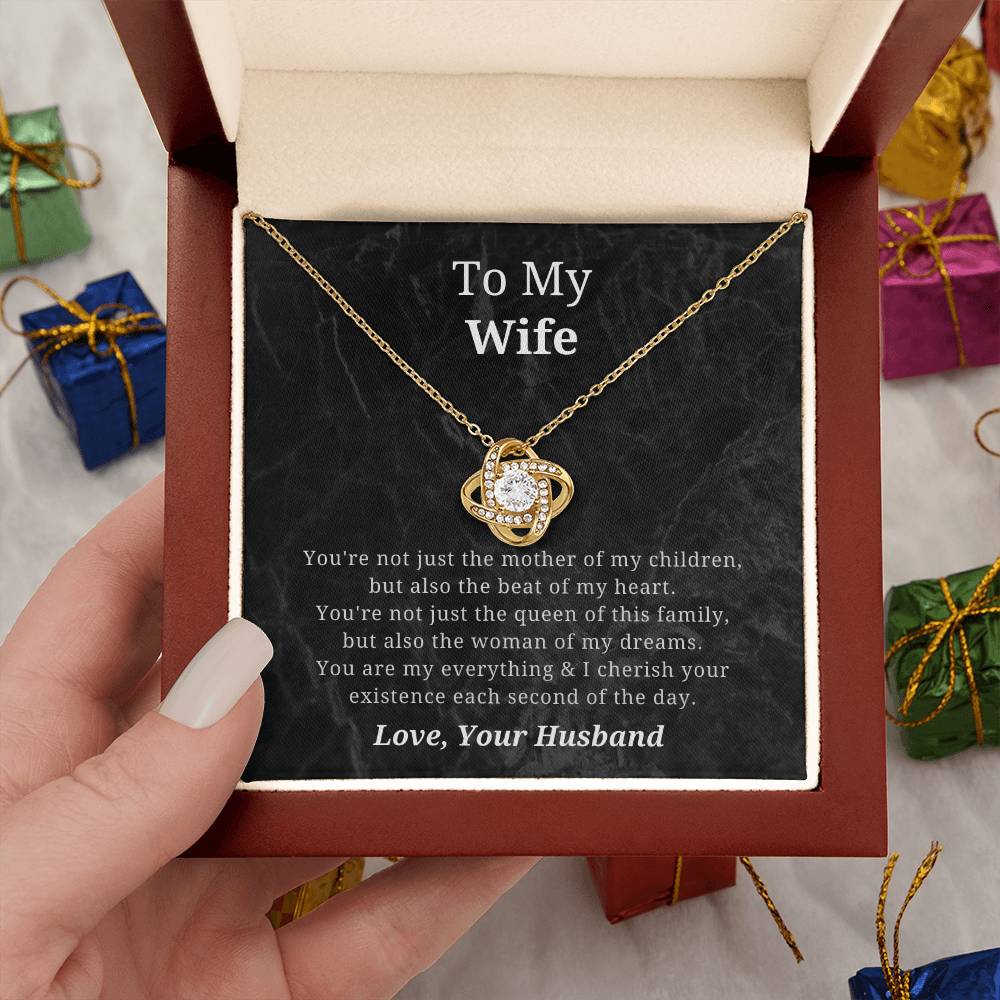 To My Wife Mother of My Children Love Knot Necklace