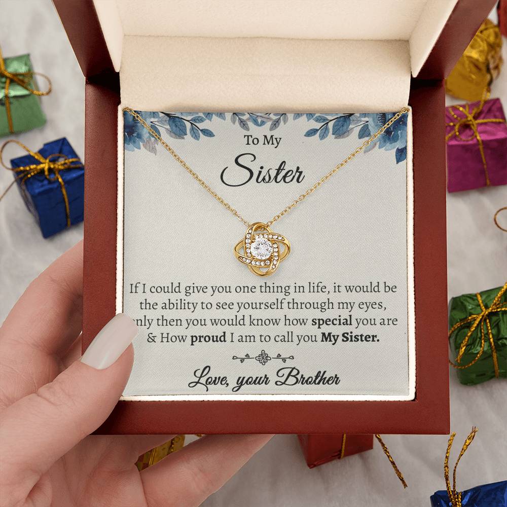 To My Sister Necklace, Gift for Sister From Brother, Brother to Sister, Birthday Gift for Sister From Brother