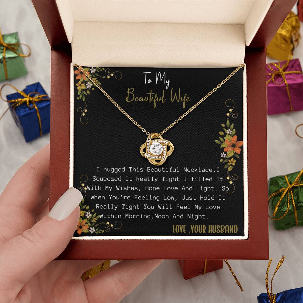 Gift for Wife. Love Knot Necklace for Beautiful Wife