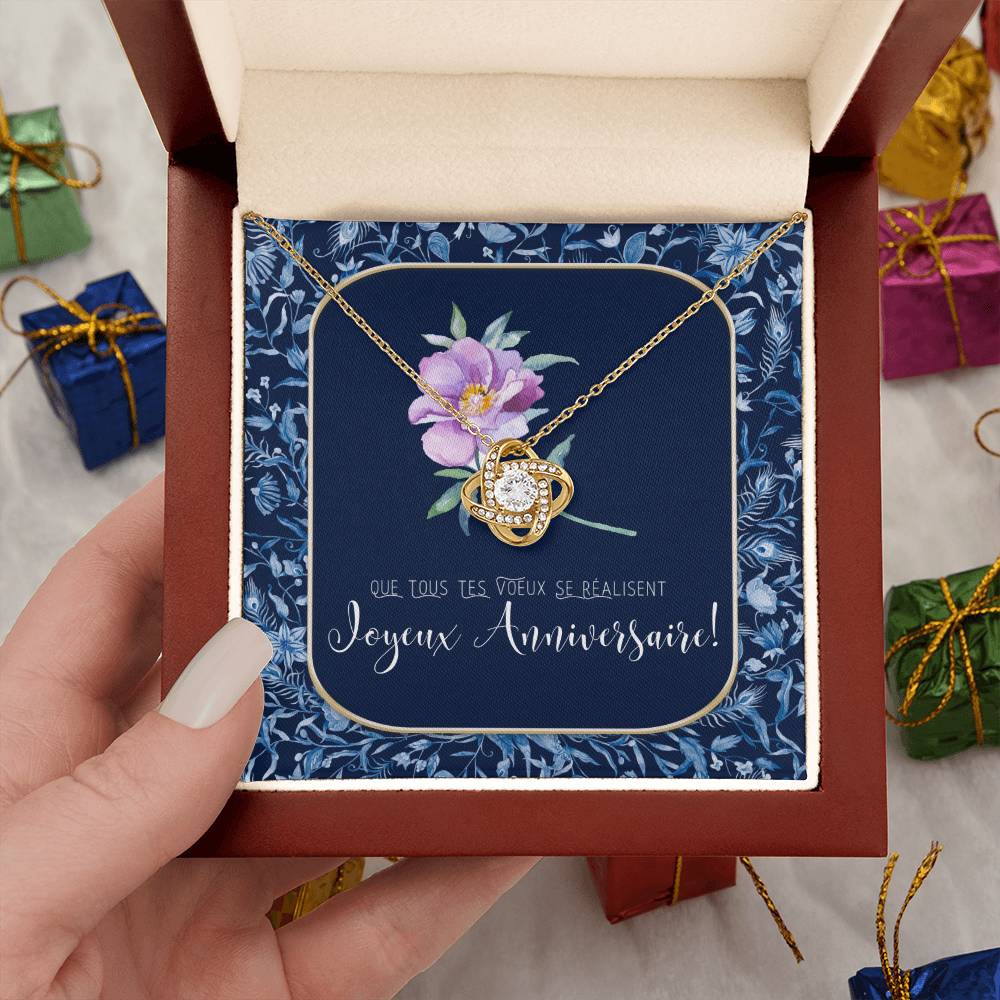 Joyeux Anniversaire Necklace | Personalized Birthday Gift | Birthday Necklace for French