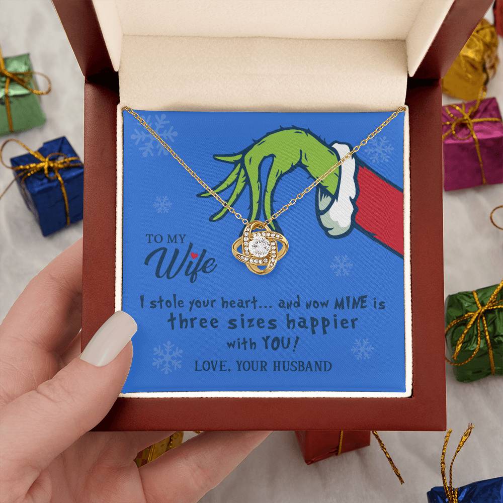 To My Wife - I Stole Your Heart - Love Knot Necklace
