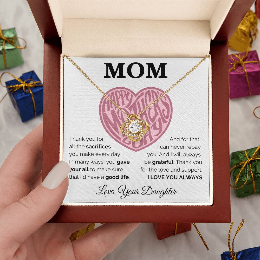 Happy Mother's Day - Always Be Grateful - Love Knot Necklace