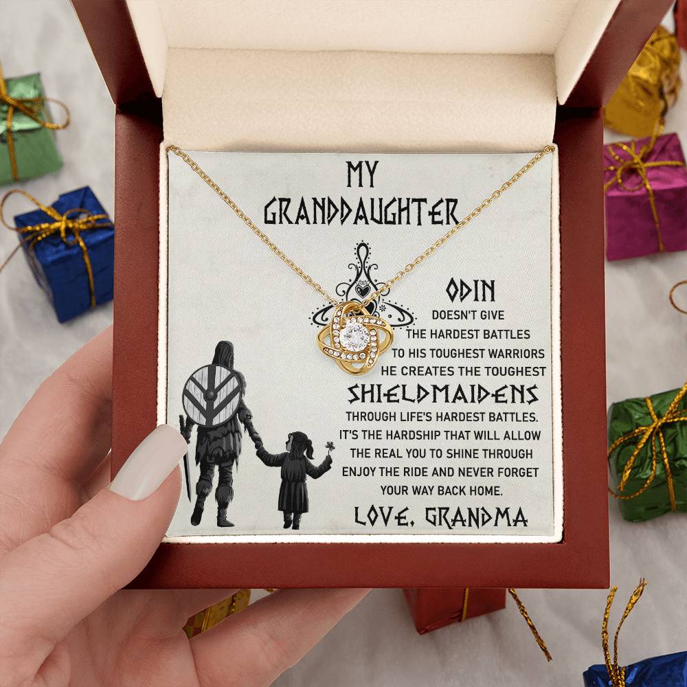 Shieldmaiden Love Knot Necklace for Granddaughter - From Grandma