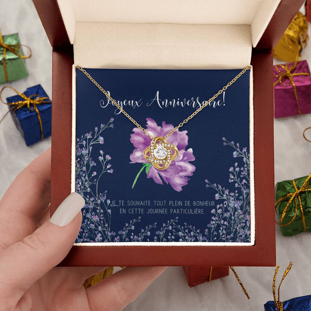 Joyeux Anniversaire Necklace | Personalized Birthday Gift | Birthday Necklace for French Mother | Birthday Necklace for French Girl Friend