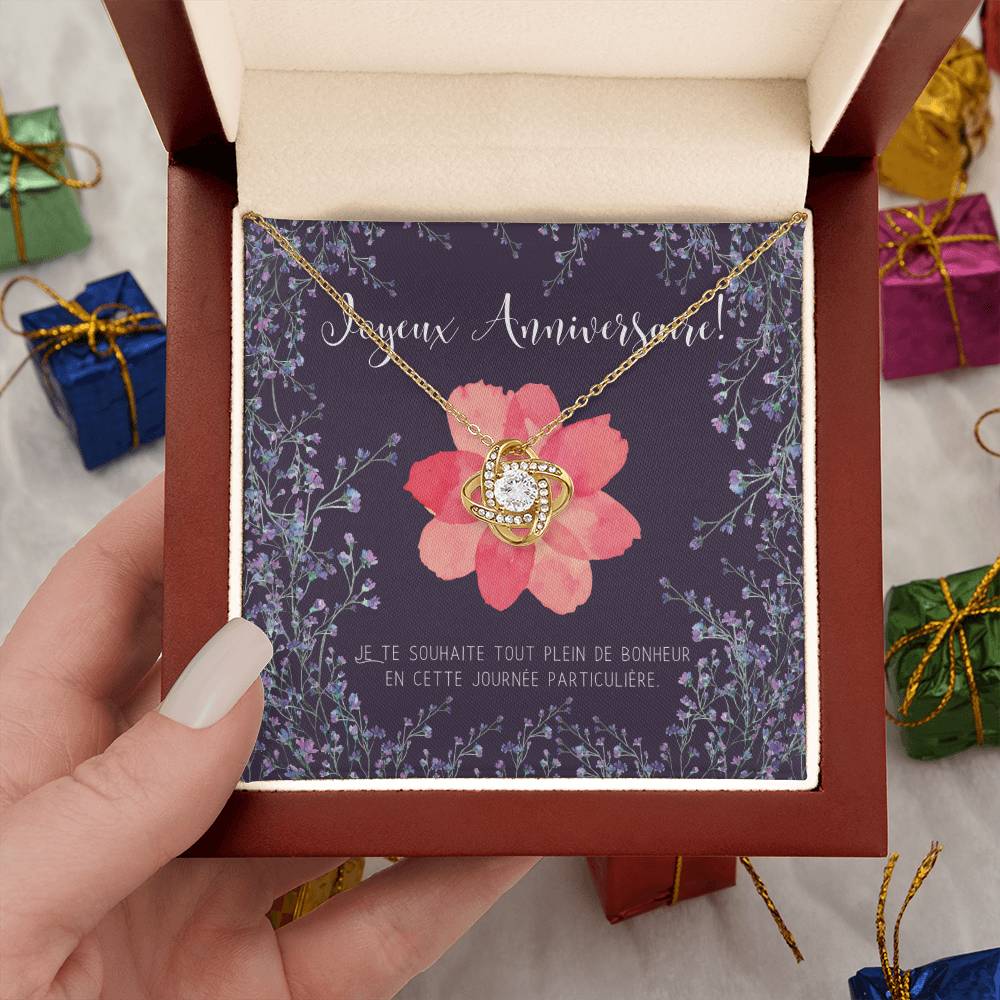 Joyeux Anniversaire Necklace | Personalized Birthday Gift | Birthday Necklace for French