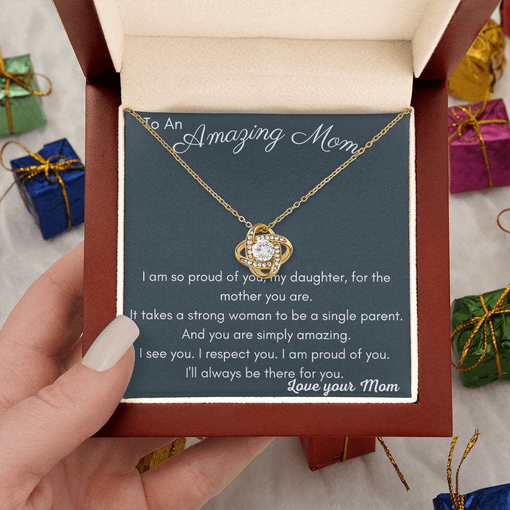 Amazing Mom Love Knot Necklace