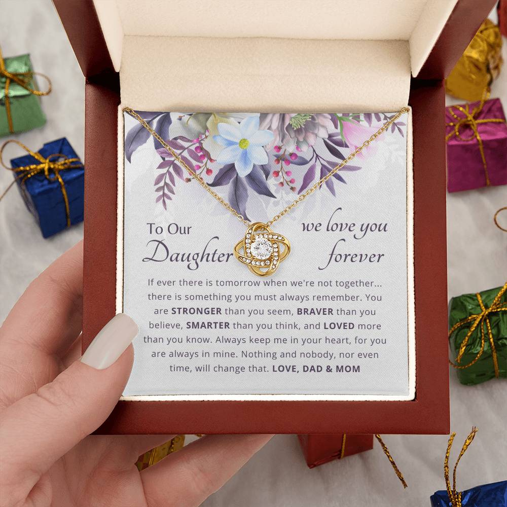 To My Daughter - Loved More Than You Know - Necklace. Crafted With 14k White Gold (From Dad and Mom)