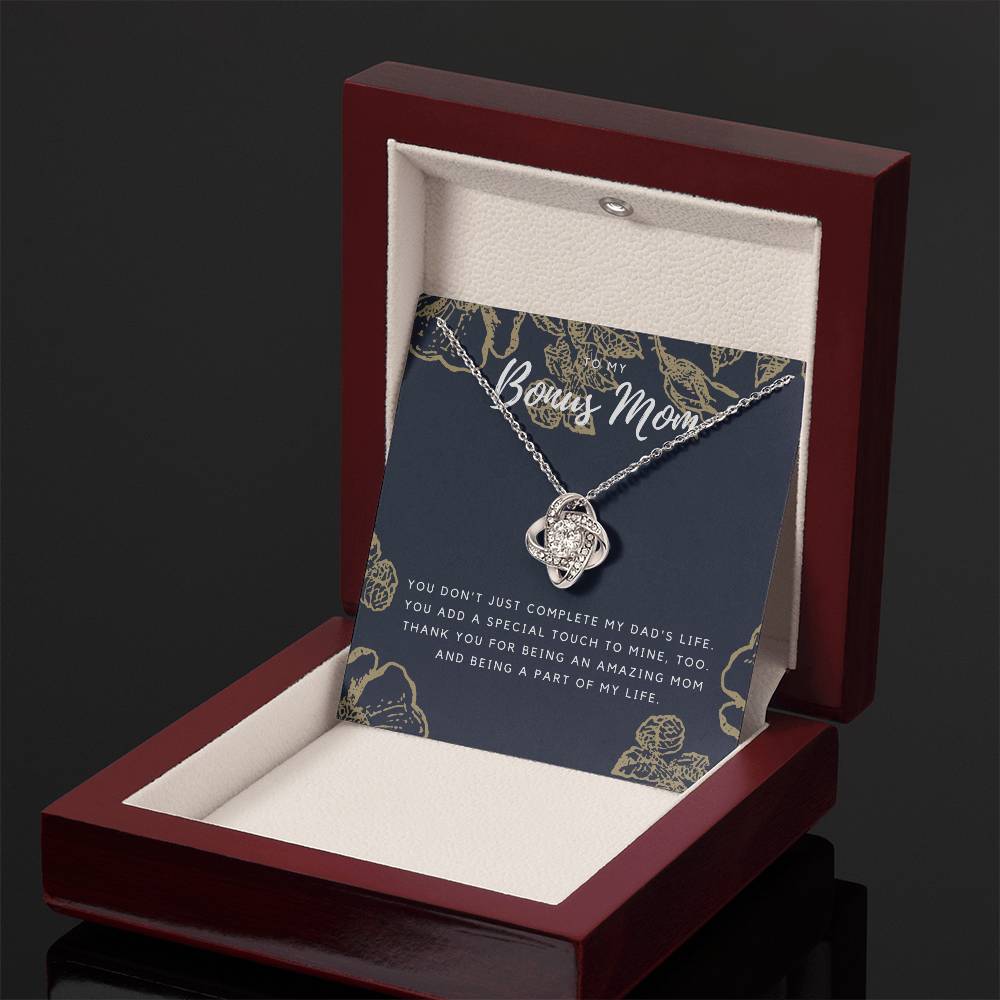 To My Bonus Mom Necklace - Dark Background