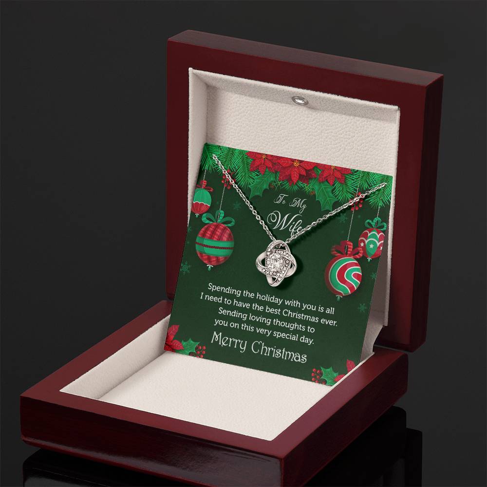 To My Wife - Best Christmas Ever Love Knot Necklace