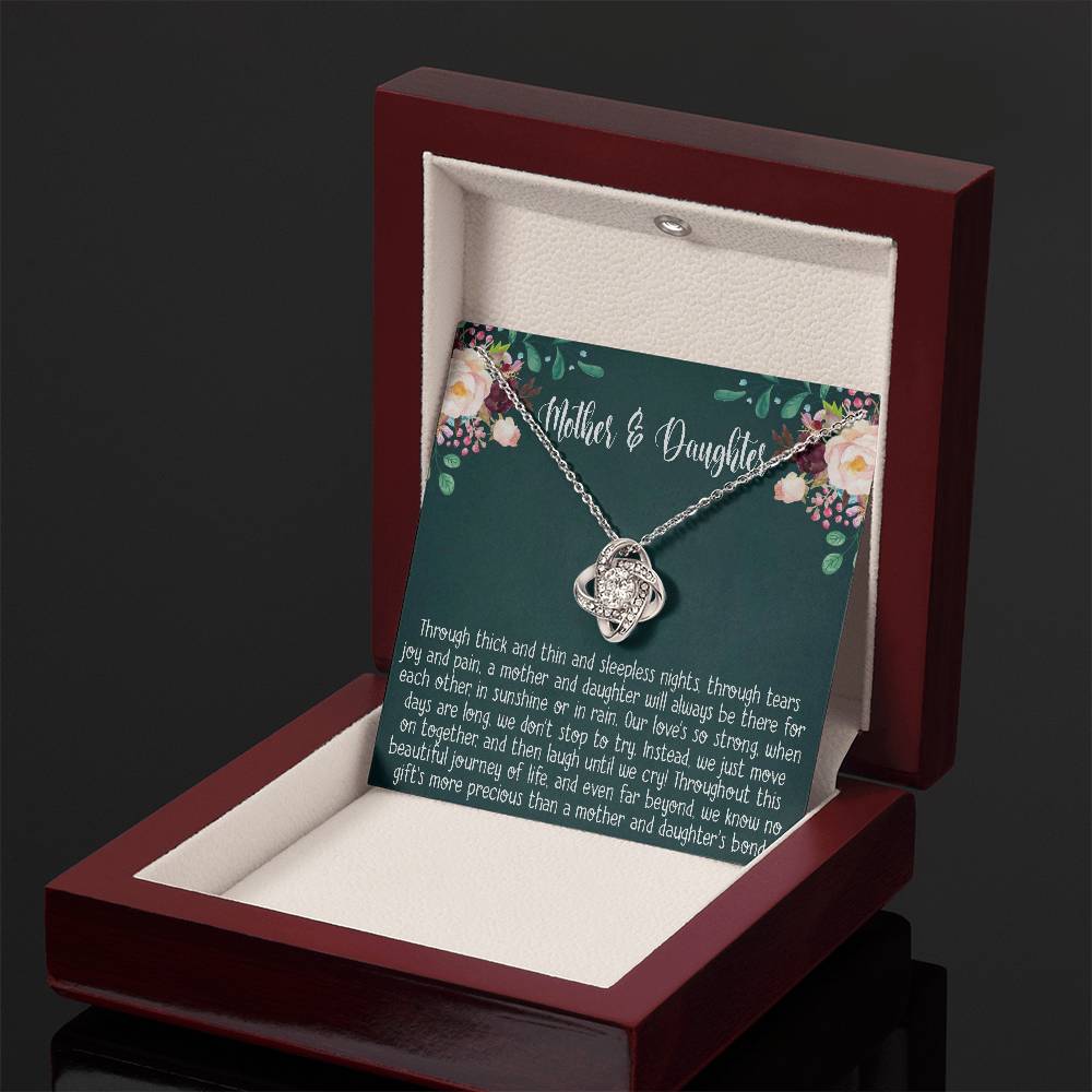 Mother & Daughter Necklace Gift, Mother's Day Gifts for Mom From Daughter, Mom Love Knot Necklace, Birthday Christmas Present