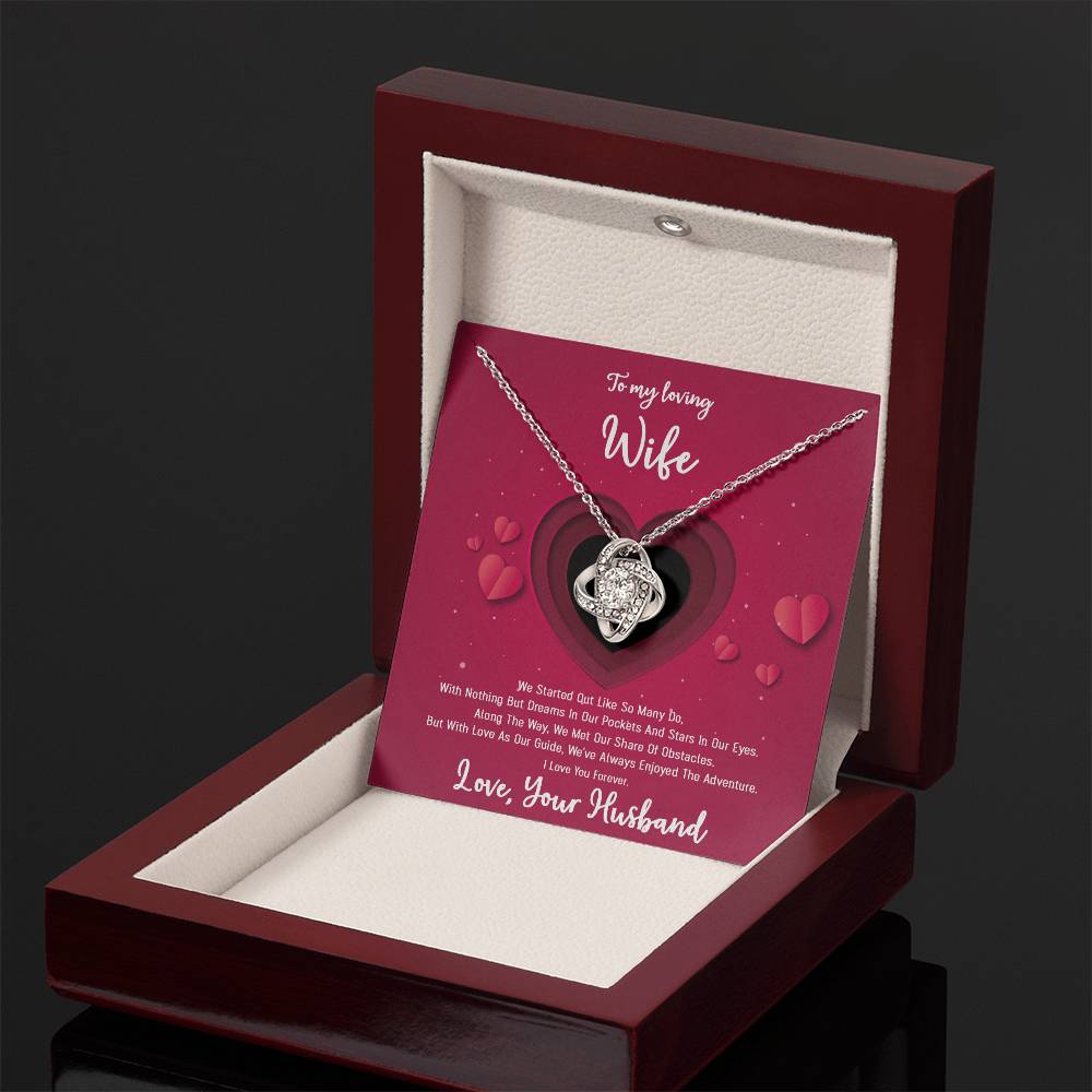 To My Wife - Happily Ever After - Love Knot Christmas Necklace
