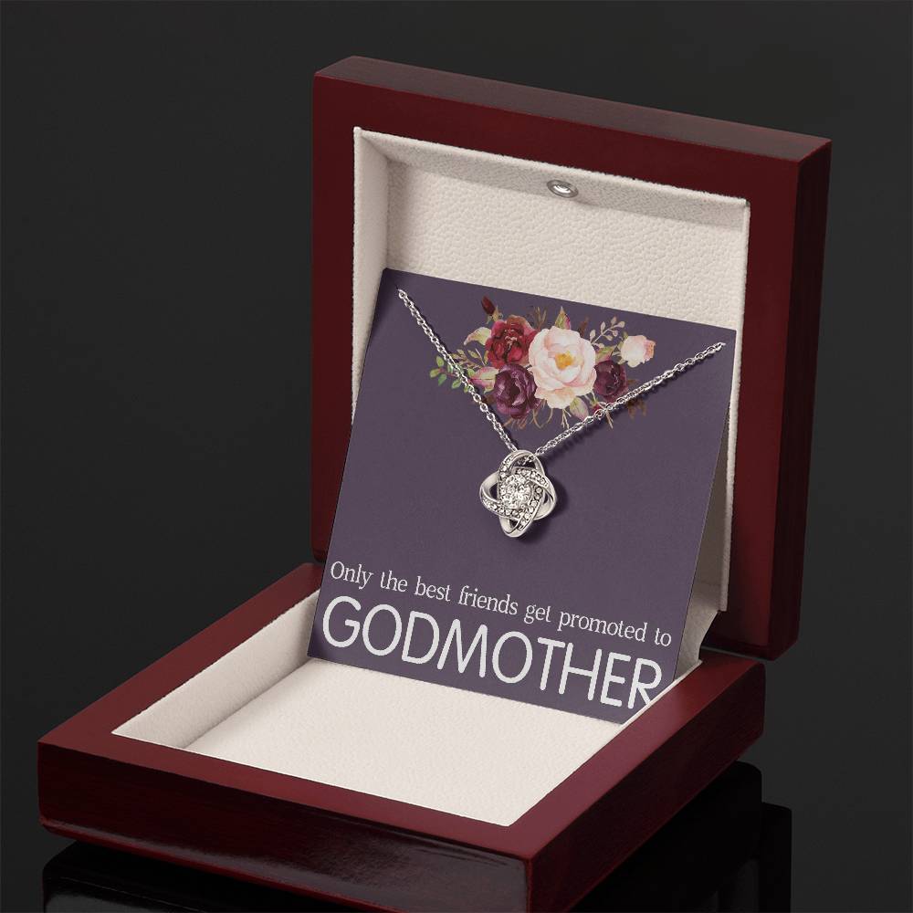 Promoted to Godmother Necklace Gift, Godmother Gift, Godmother Love Knot Necklace, Godmother Proposal, Fairy Godmother, Be My Godmother