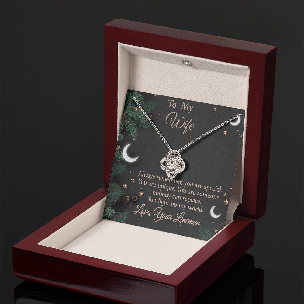 For Wife - From Lineman - You Light Up My World Necklace