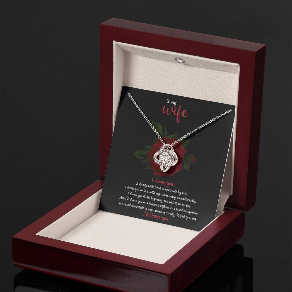 To My Wife Love Knot Necklace, Wife Gift From Husband, Anniversary Gift